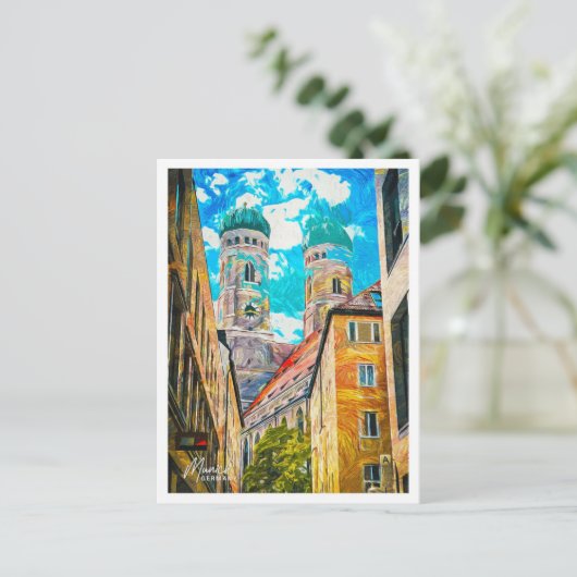 München Duitsland Mooie olieverfstad Briefkaart (Staand voorkant)