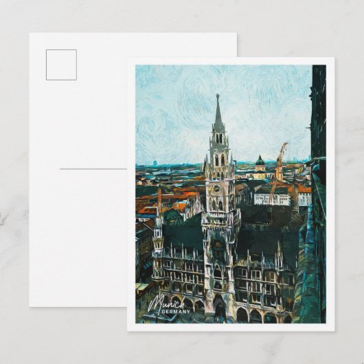 München Duitsland Mooie olieverfstad Briefkaart (Voorkant / Achterkant)