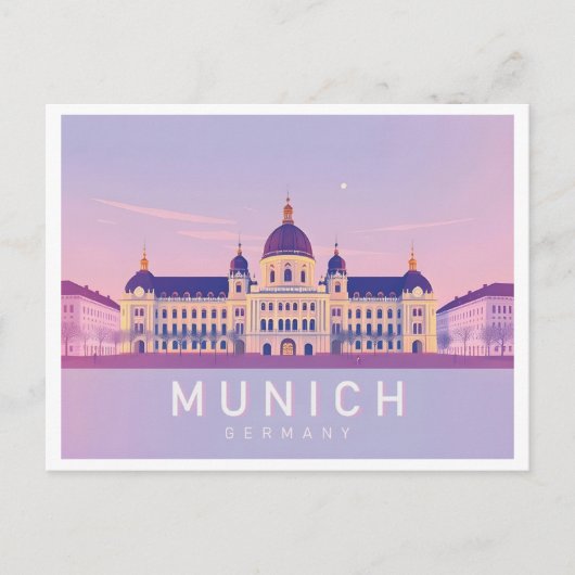 München Duitsland Pastelreizen Ontwerp Briefkaart (Voorkant)