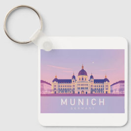 München Duitsland Pastelreizen Ontwerp Sleutelhanger