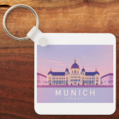 München Duitsland Pastelreizen Ontwerp Sleutelhanger (Voorkant)