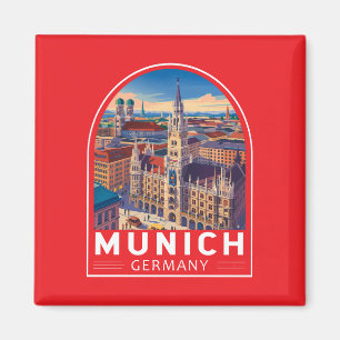 München Duitsland Reis Kunst Embleem Magneet
