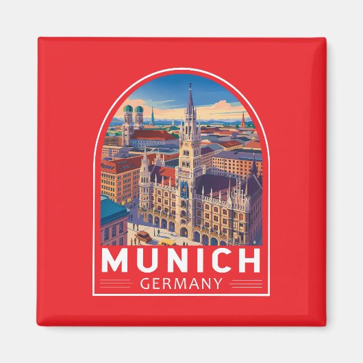 München Duitsland Reis Kunst Embleem Magneet (Voorkant)