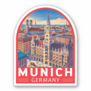 München Duitsland Reis Kunst Embleem Sticker