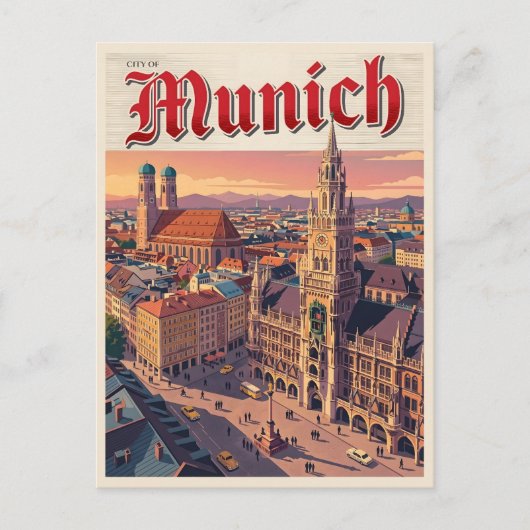 München Duitsland Reis uit het verleden Briefkaart (Voorkant)