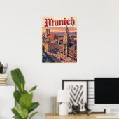 München Duitsland Reis uit het verleden Poster (Thuiskantoor)