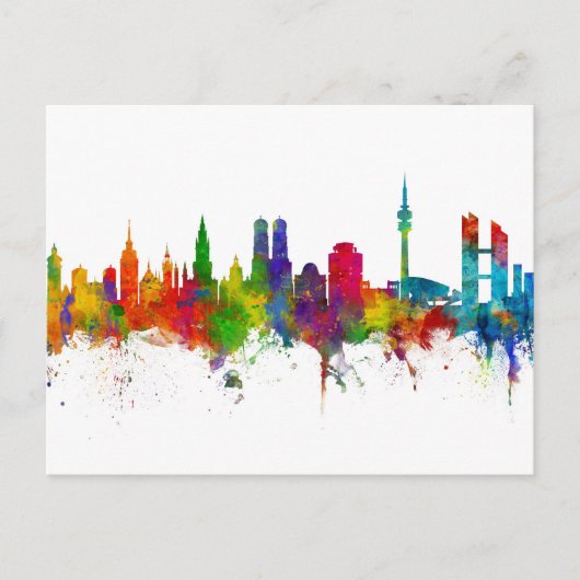 München Duitsland Skyline München Briefkaart (Voorkant)