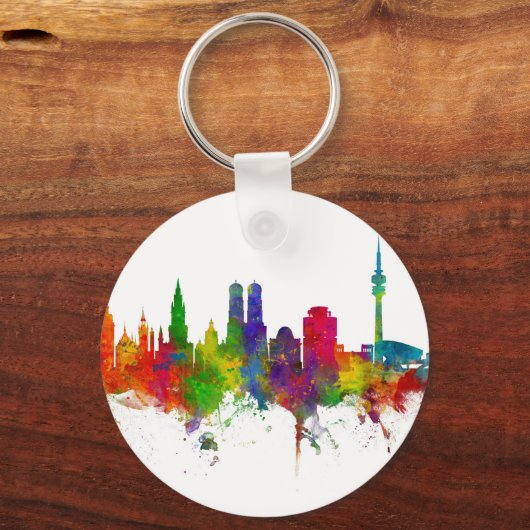 München Duitsland Skyline München Sleutelhanger (Voorkant)