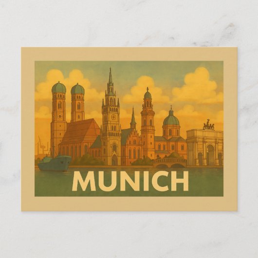 München Duitsland Stad Kunst Briefkaart (Voorkant)