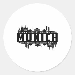 München Duitsland Stadsgezicht Cool Grappig cadeau Ronde Sticker
