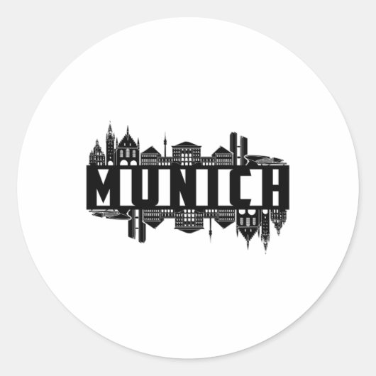 München Duitsland Stadsgezicht Cool Grappig cadeau Ronde Sticker (Voorkant)