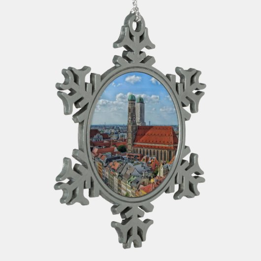 München, Duitsland Tin Sneeuwvlok Ornament (Links)