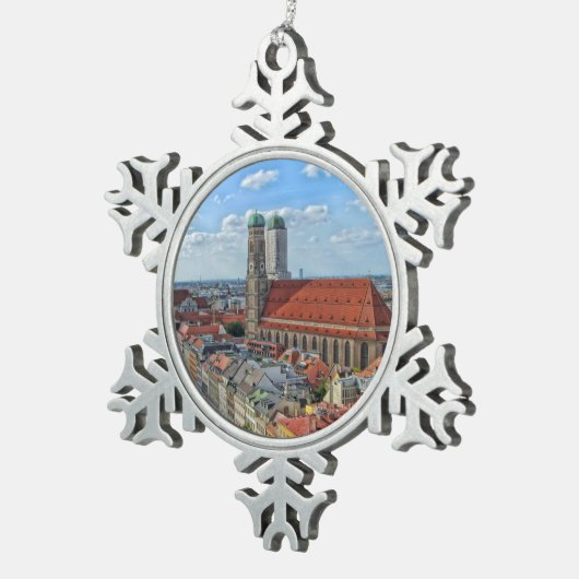 München, Duitsland Tin Sneeuwvlok Ornament (Rechts)