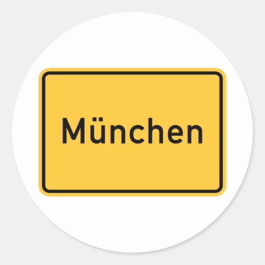 München, Duitsland verkeersbord Ronde Sticker (Voorkant)