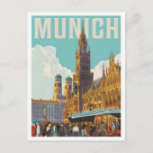 München Duitsland Vintage Kunst Reizen Briefkaart (Voorkant)