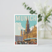München Duitsland Vintage Kunst Reizen Briefkaart (Staand voorkant)