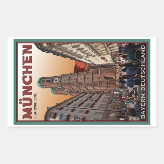München - Frauenkirche Rechthoekige Sticker (Voorkant)