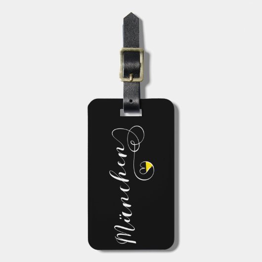 München Heart Bagagelabel Sjabloon München (Voorkant verticaal)