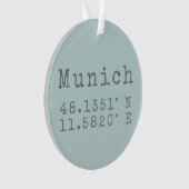 München Latitude en Lengtegraad Ornament (voorkant)