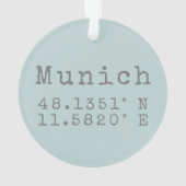 München Latitude en Lengtegraad Ornament (achterkant)