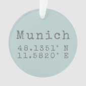 München Latitude en Lengtegraad Ornament (voorkant)