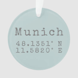 München Latitude en Lengtegraad Ornament