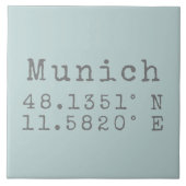 München Latitude en Lengtegraad Tegeltje (Voorkant)