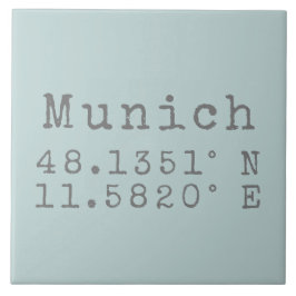 München Latitude en Lengtegraad Tegeltje