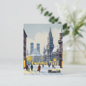 München Marienplatz Duitsland Bloemen Briefkaart (Staand voorkant)