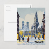 München Marienplatz Duitsland Bloemen Briefkaart (Voorkant / Achterkant)