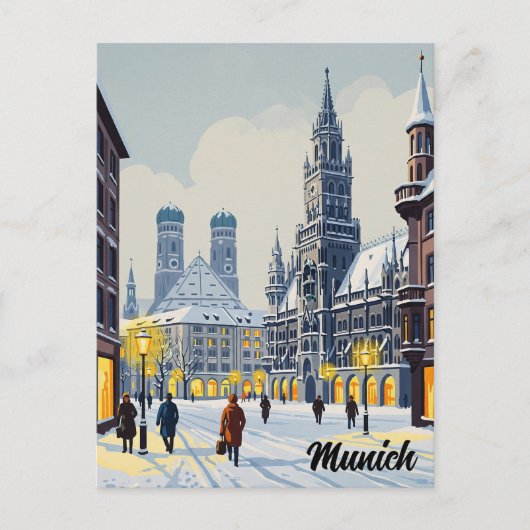 München Marienplatz Duitsland Bloemen Briefkaart (Voorkant)