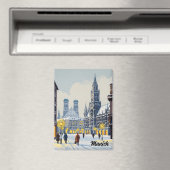 München Marienplatz Duitsland Bloemen Magneet (Insitu (Vaatwasser))