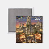 München Marienplatz Duitsland Kerstmarkt Magneet (Voorkant / Achterkant)