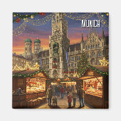 München Marienplatz Duitsland Kerstmarkt Magneet (Voorkant)