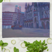 München Marienplatz met stadhuis Theedoek (Gevouwen)