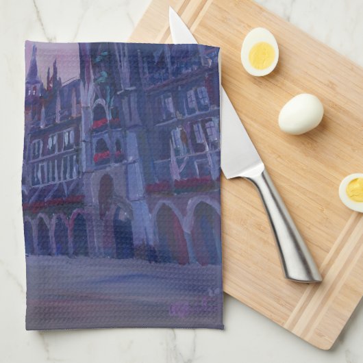 München Marienplatz met stadhuis Theedoek (Quarter Fold)