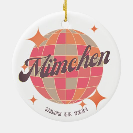 München München Beieren Duitsland Retro disco Keramisch Ornament (Achterkant)