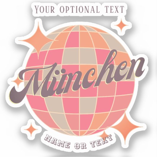 München München Beieren Duitsland Retro disco Sticker (Voorkant)