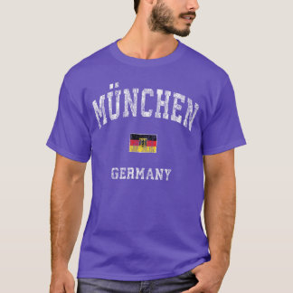 München Munchen Duitsland Vintage Atletiek Sport D T-shirt