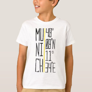 München Munich Coordinates T-shirt, Duitsland T-shirt