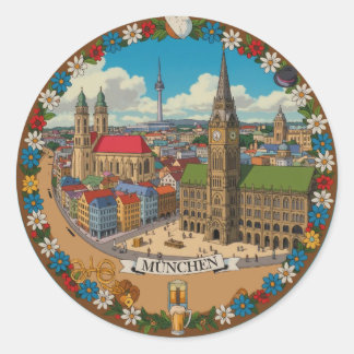 Munchen Munich Deutchland Ronde Sticker