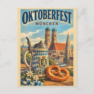 München Oktoberfest Vintage Reisposter Briefkaart