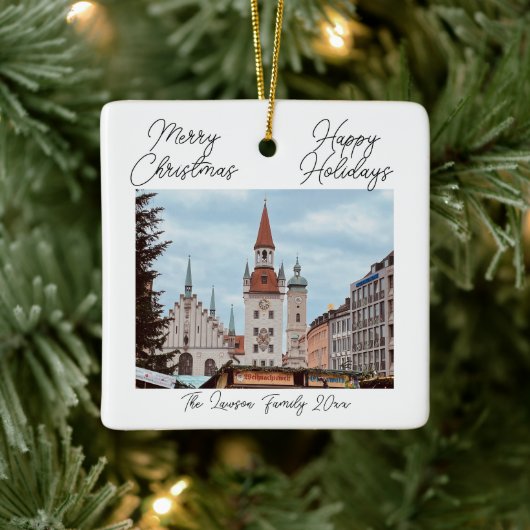 München personalisaliseer de kerstmarkt Duitsland Keramisch Ornament (Boom)