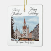 München personalisaliseer de kerstmarkt Duitsland Keramisch Ornament (Links)