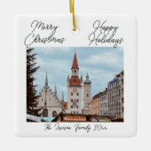 München personalisaliseer de kerstmarkt Duitsland Keramisch Ornament (Voorkant)