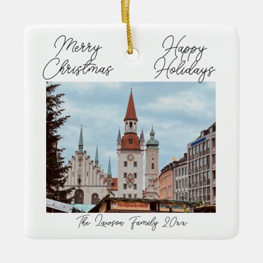 München personalisaliseer de kerstmarkt Duitsland Keramisch Ornament (Voorkant)