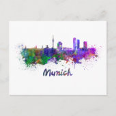 München skyline in waterverf briefkaart (Voorkant)