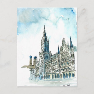 München stad Hall Marienplatz Briefkaart
