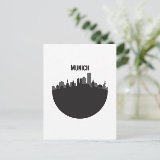 München Stadt Silhouette Briefkaart (Staand voorkant)