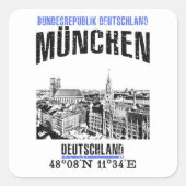 München Vierkante Sticker (Voorkant)
